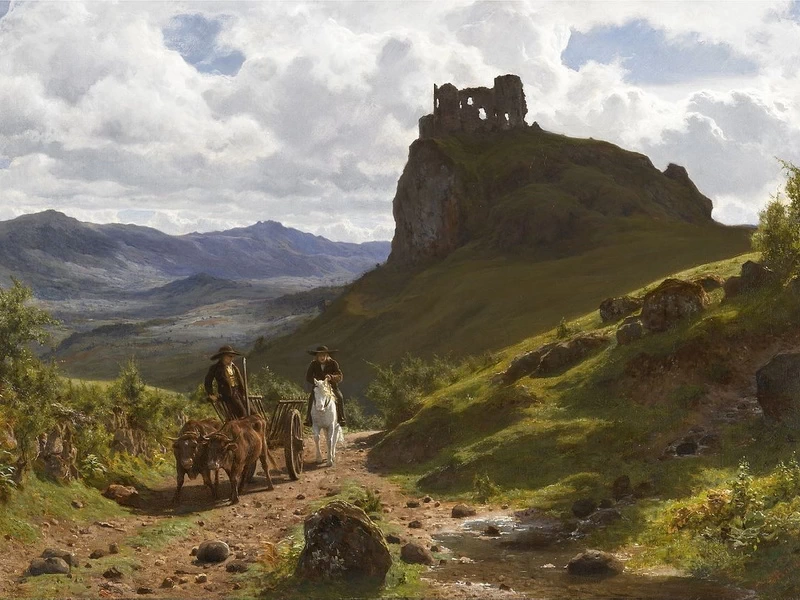 1824-Auguste Bonheur - Le rovine del castello d'Apchon